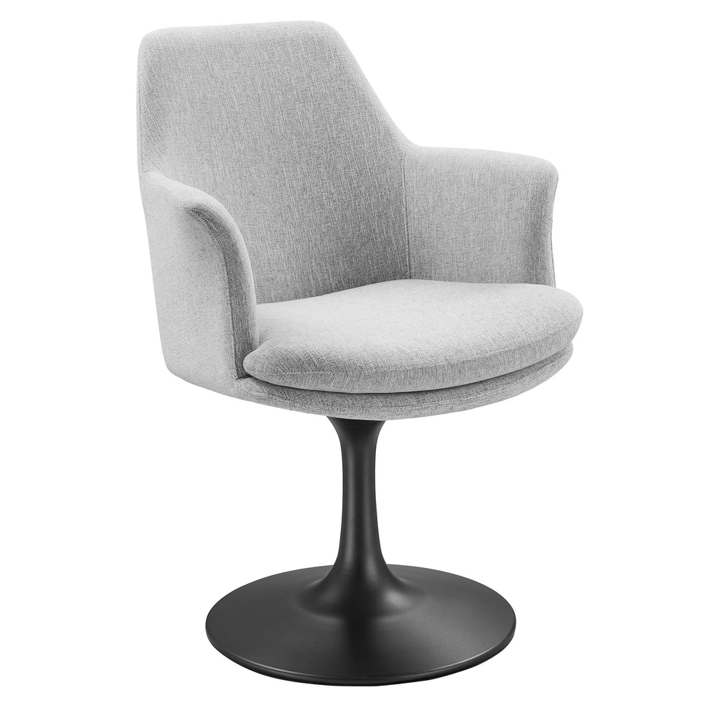 Lippa Swivel Dining Upholstered Armchair - Black Light Gray