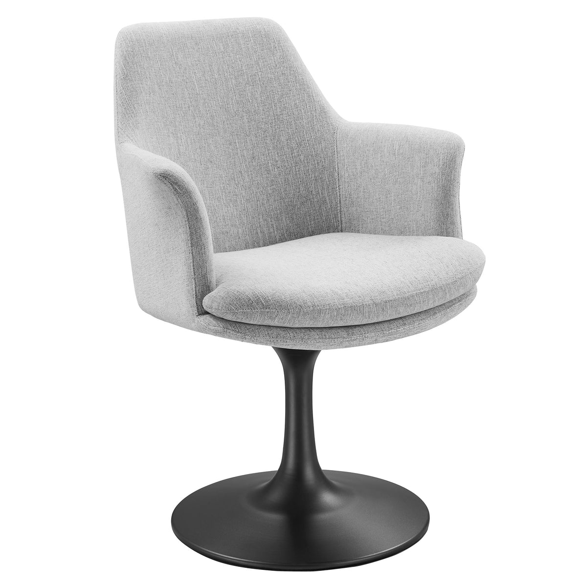 Lippa Swivel Dining Upholstered Armchair - Black Light Gray