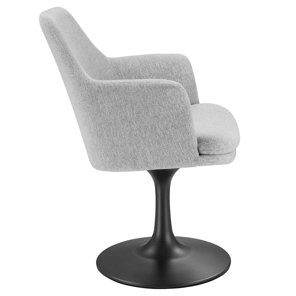 Lippa Swivel Dining Upholstered Armchair - Black Light Gray