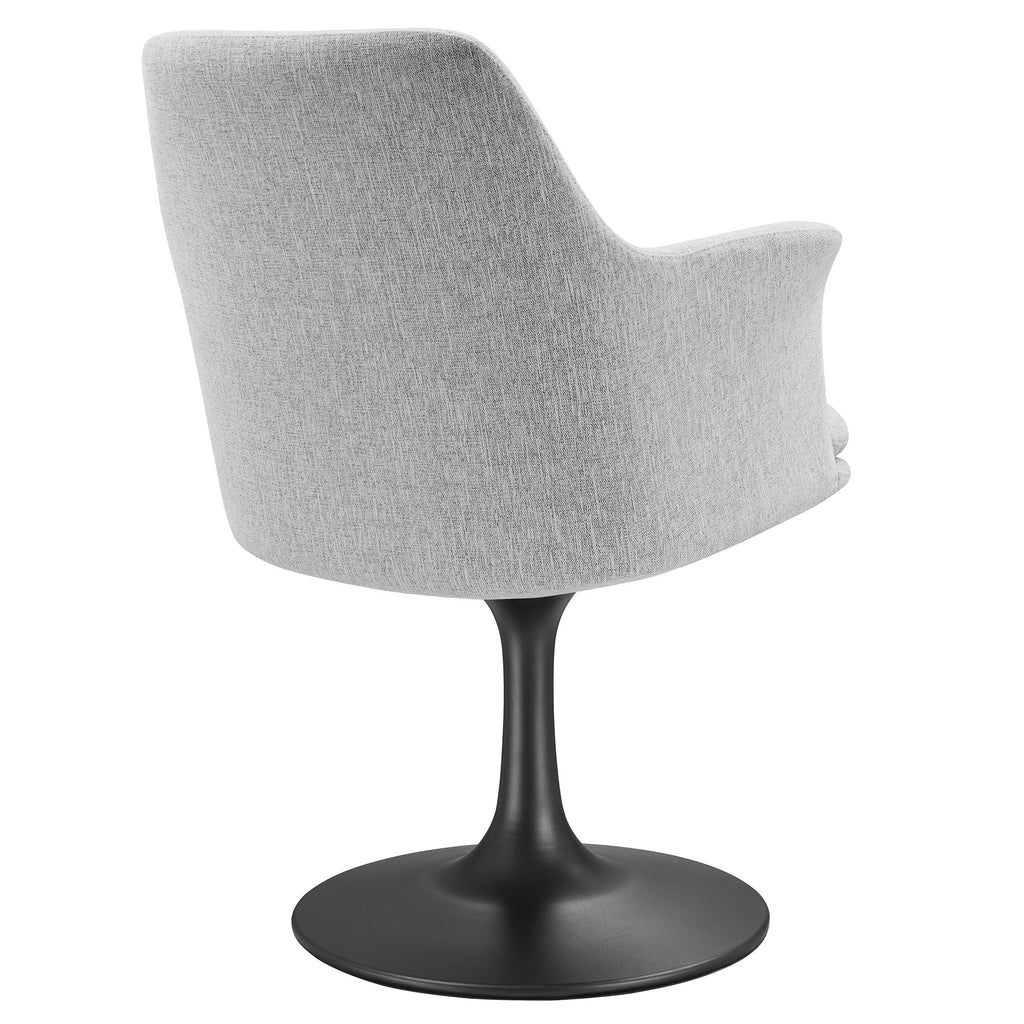 Lippa Swivel Dining Upholstered Armchair - Black Light Gray