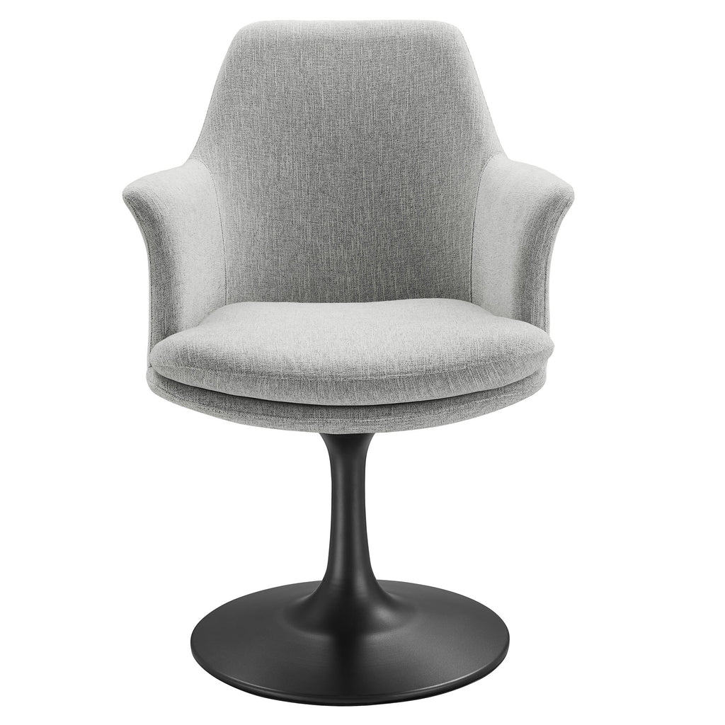 Lippa Swivel Dining Upholstered Armchair - Black Light Gray