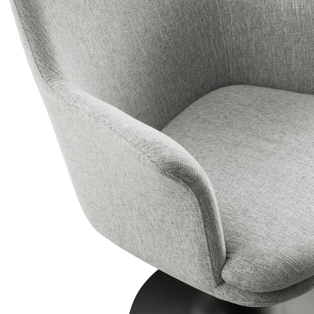 Lippa Swivel Dining Upholstered Armchair - Black Light Gray