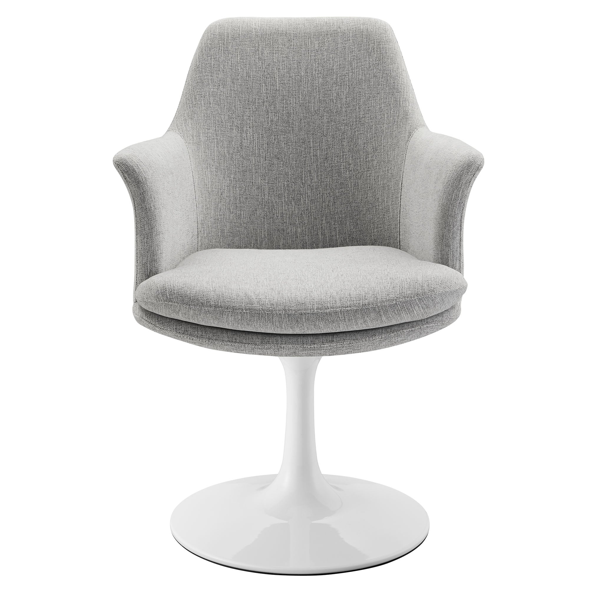 Lippa Swivel Dining Upholstered Armchair - White Light Gray