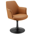 Lippa Swivel Dining Vegan Leather Armchair - Black Tan