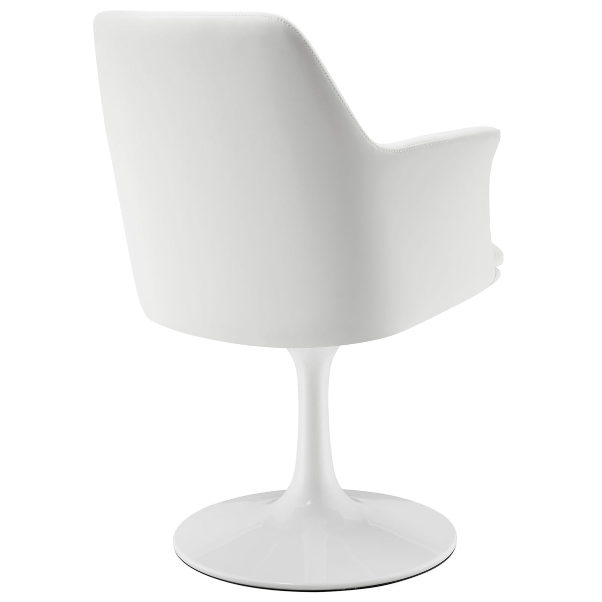 Lippa Swivel Dining Vegan Leather Armchair - White White