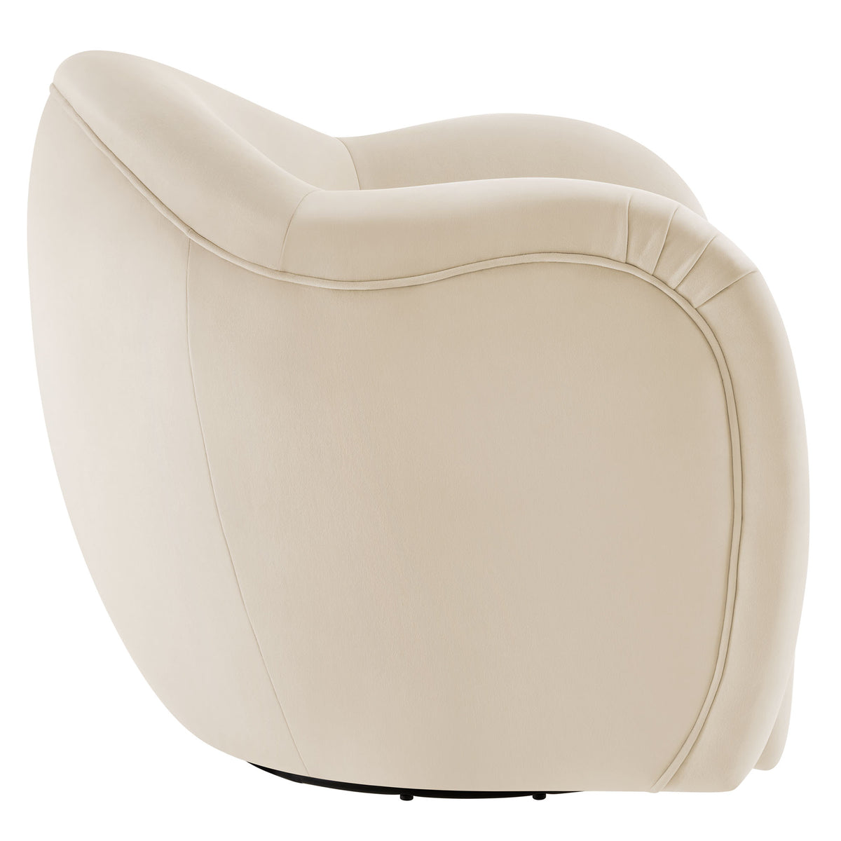 Compose Performance Velvet Swivel Armchair - Alabaster