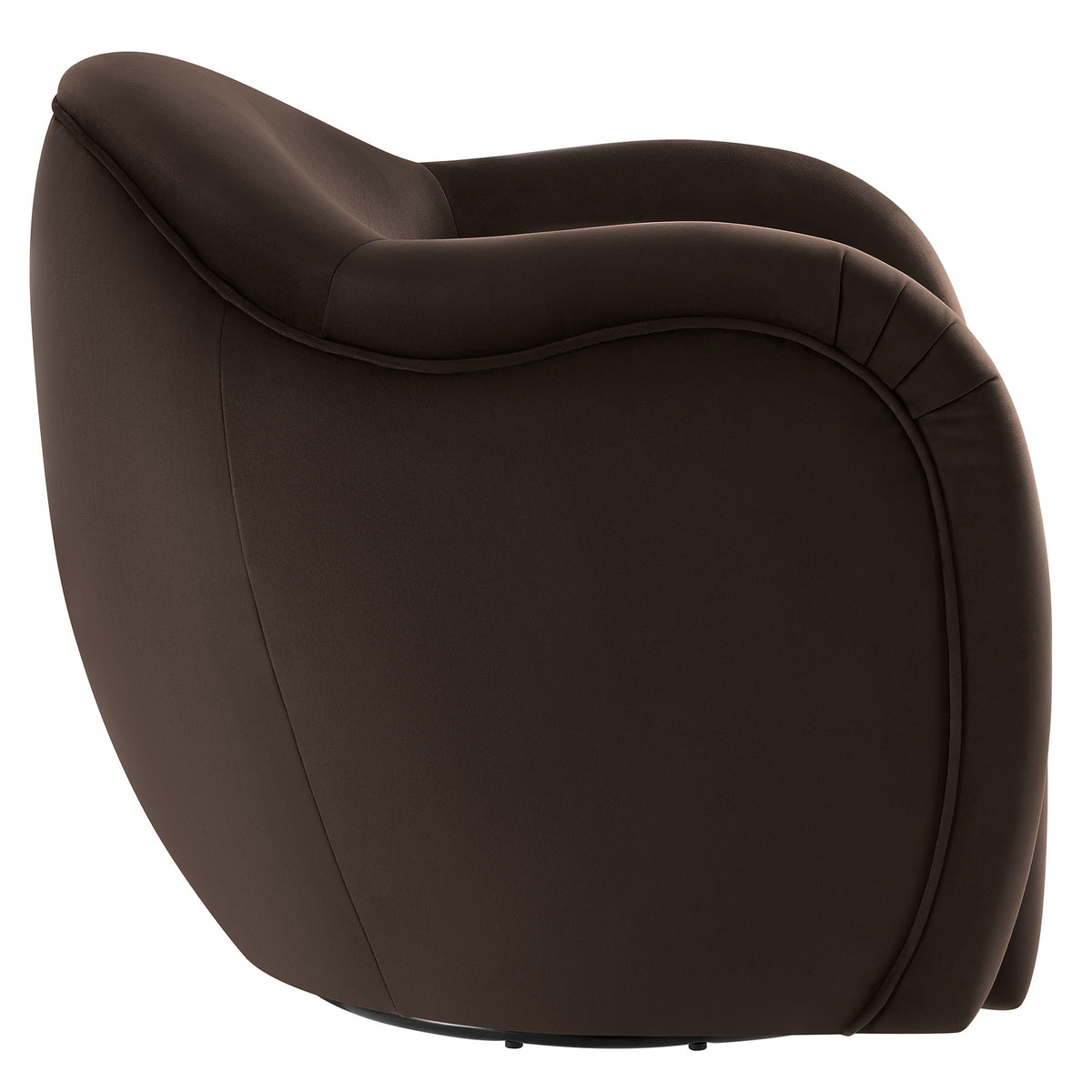 Compose Performance Velvet Swivel Armchair - Chocolate Brown