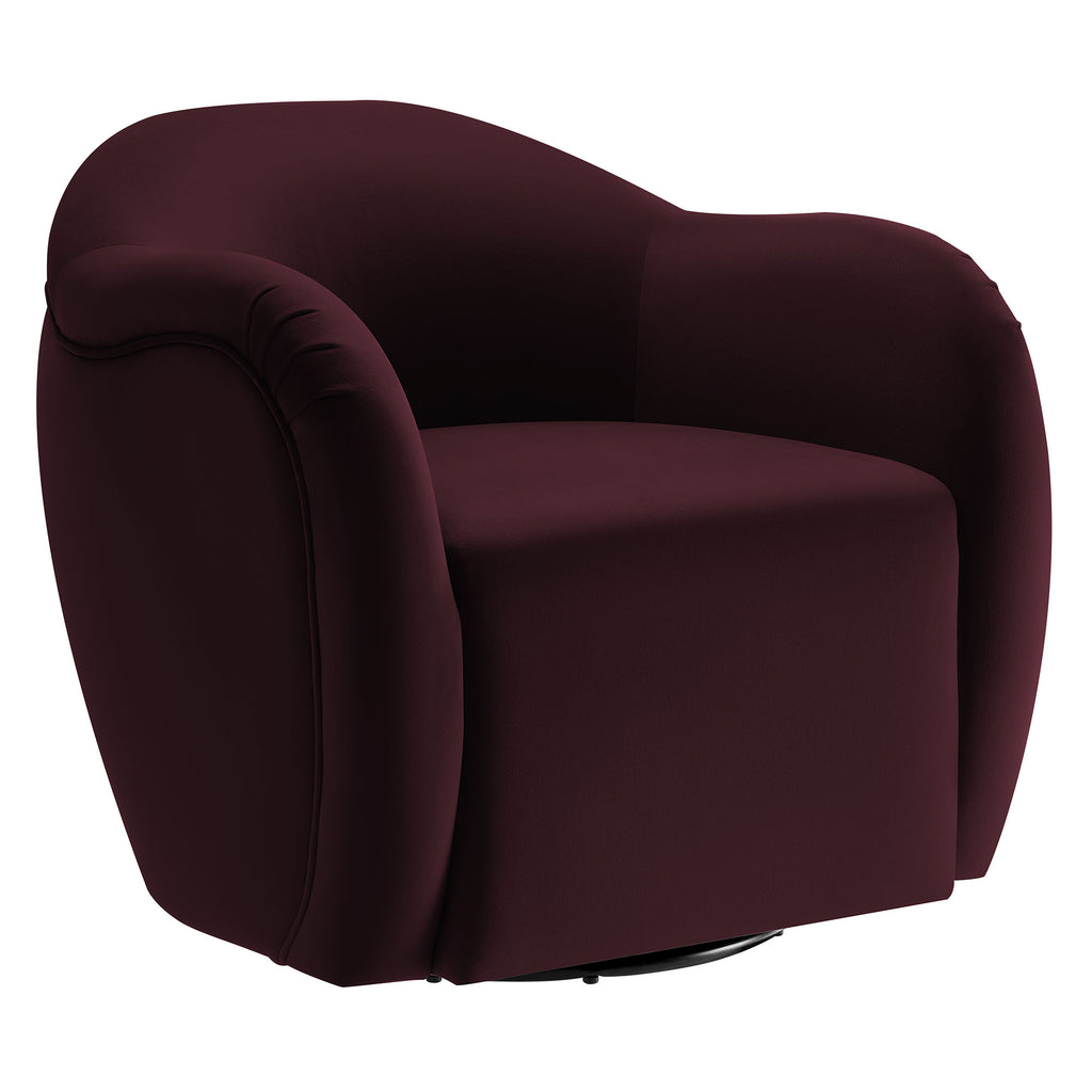 Compose Performance Velvet Swivel Armchair - Mulberry