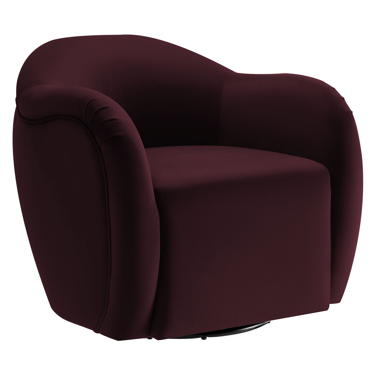 Compose Performance Velvet Swivel Armchair - Mulberry
