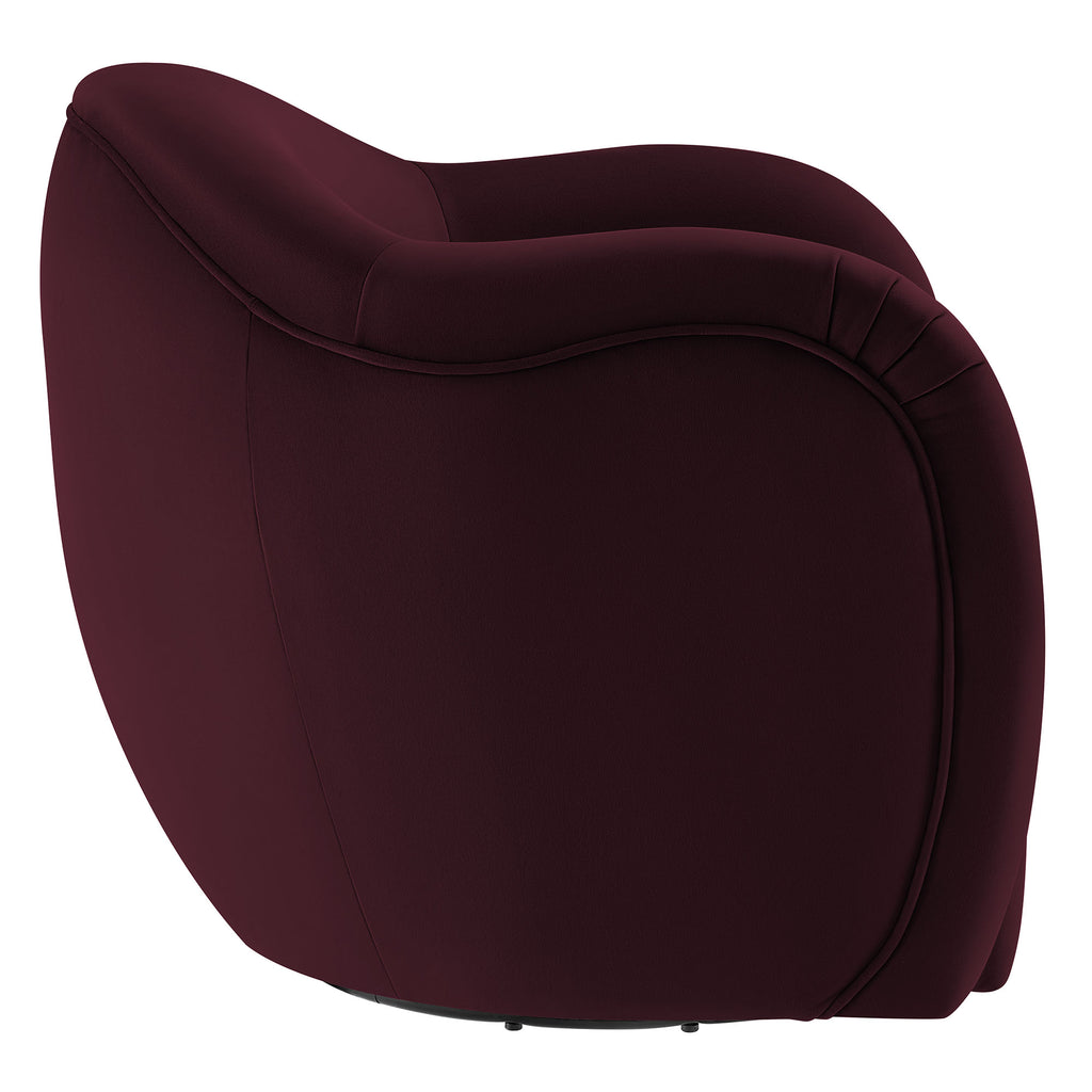 Compose Performance Velvet Swivel Armchair - Mulberry