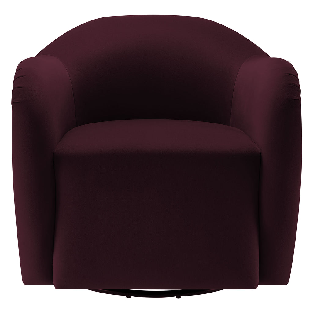 Compose Performance Velvet Swivel Armchair - Mulberry