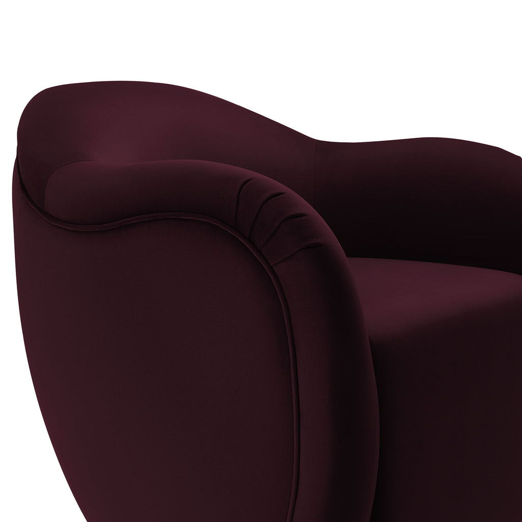 Compose Performance Velvet Swivel Armchair - Mulberry