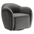 Compose Performance Velvet Swivel Armchair - Storm Gray