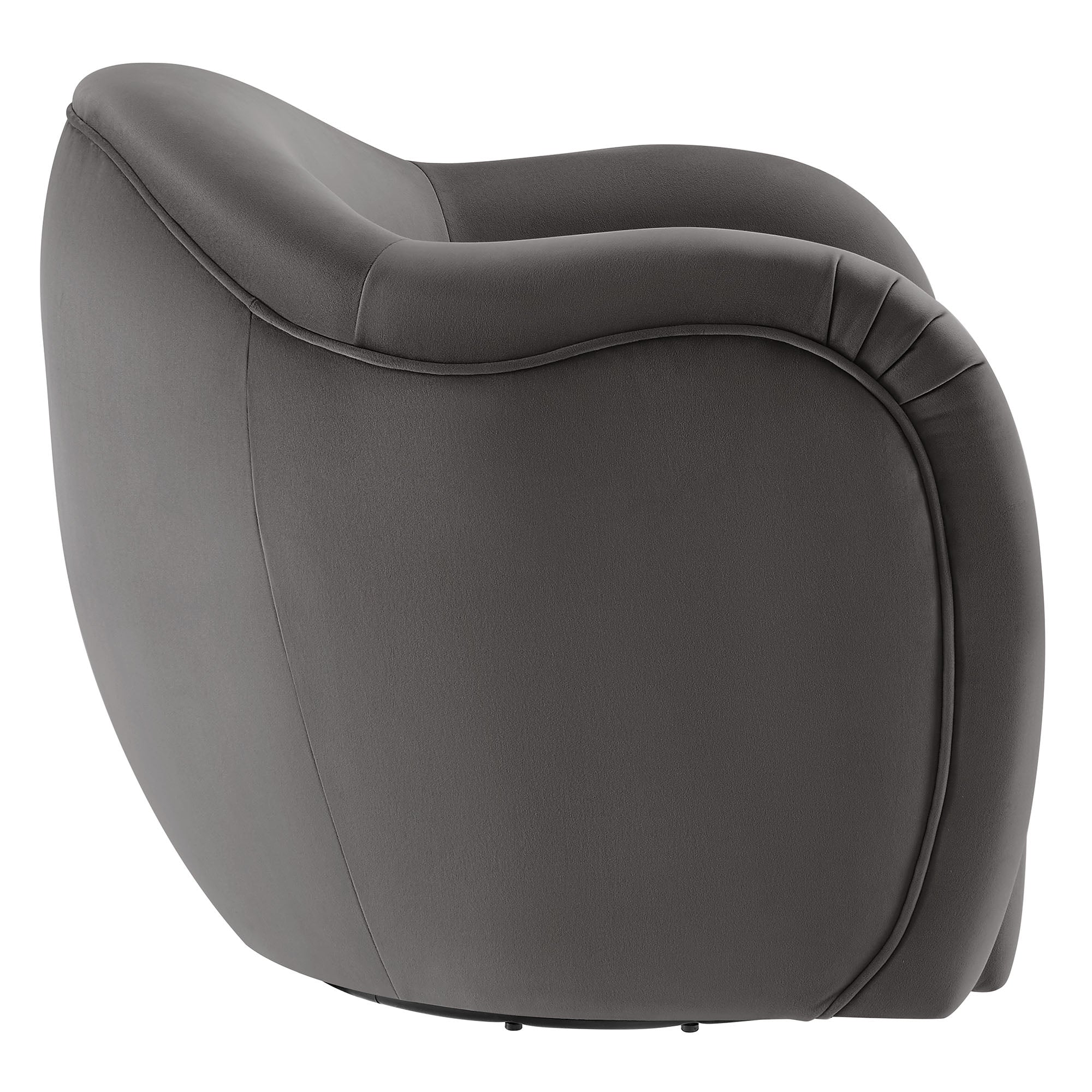 Compose Performance Velvet Swivel Armchair - Storm Gray