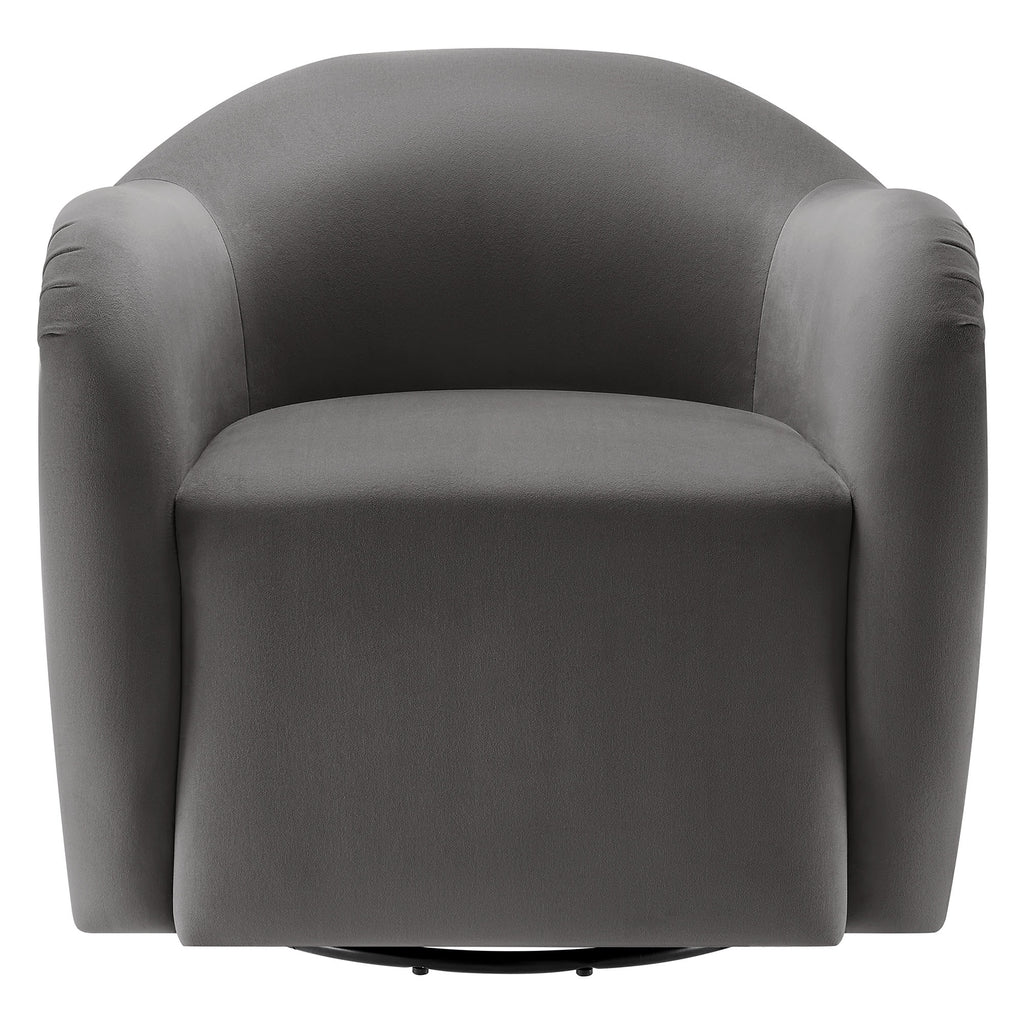 Compose Performance Velvet Swivel Armchair - Storm Gray
