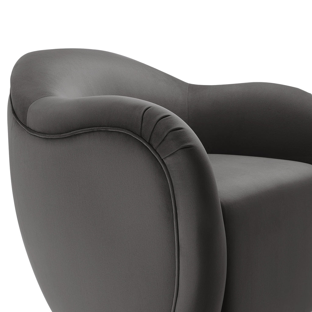 Compose Performance Velvet Swivel Armchair - Storm Gray
