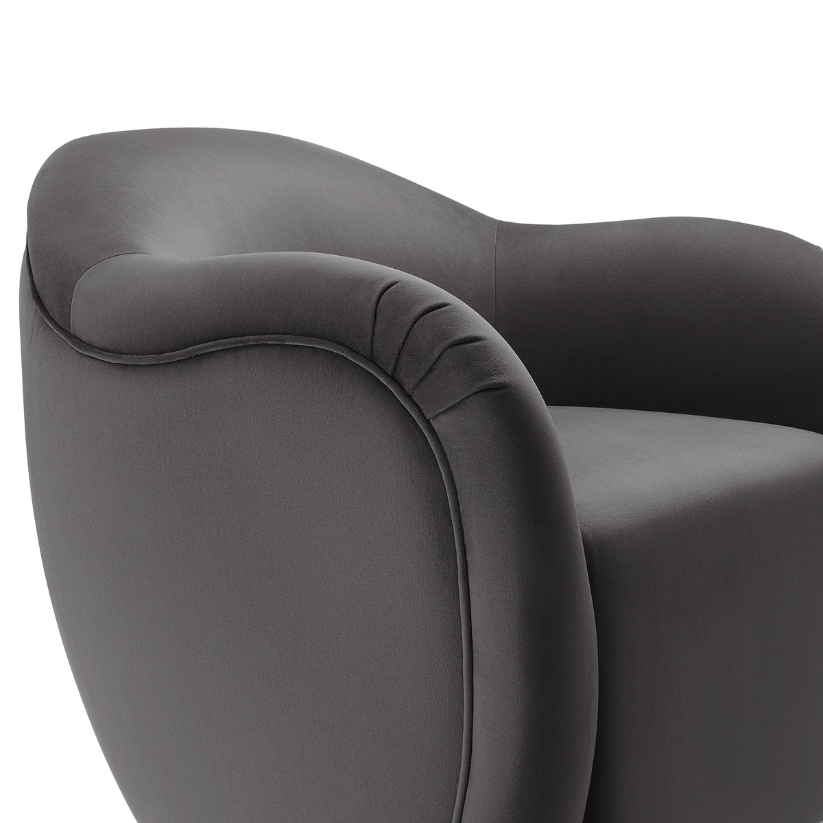 Compose Performance Velvet Swivel Armchair - Storm Gray