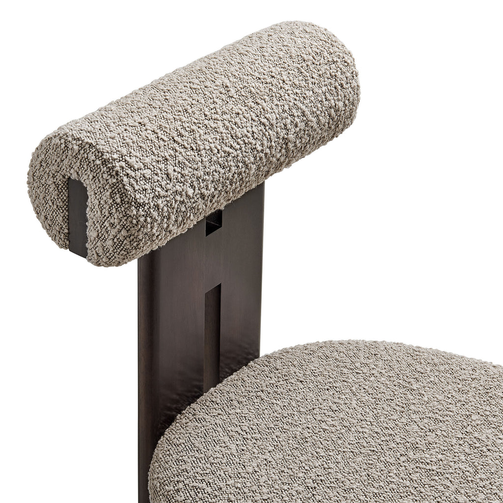 Torian Boucle Fabric Dining Chair Set of 2 - Wenge Taupe