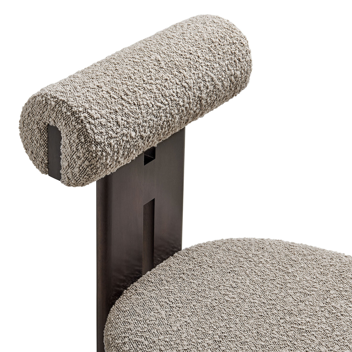 Torian Boucle Fabric Dining Chair Set of 2 - Wenge Taupe