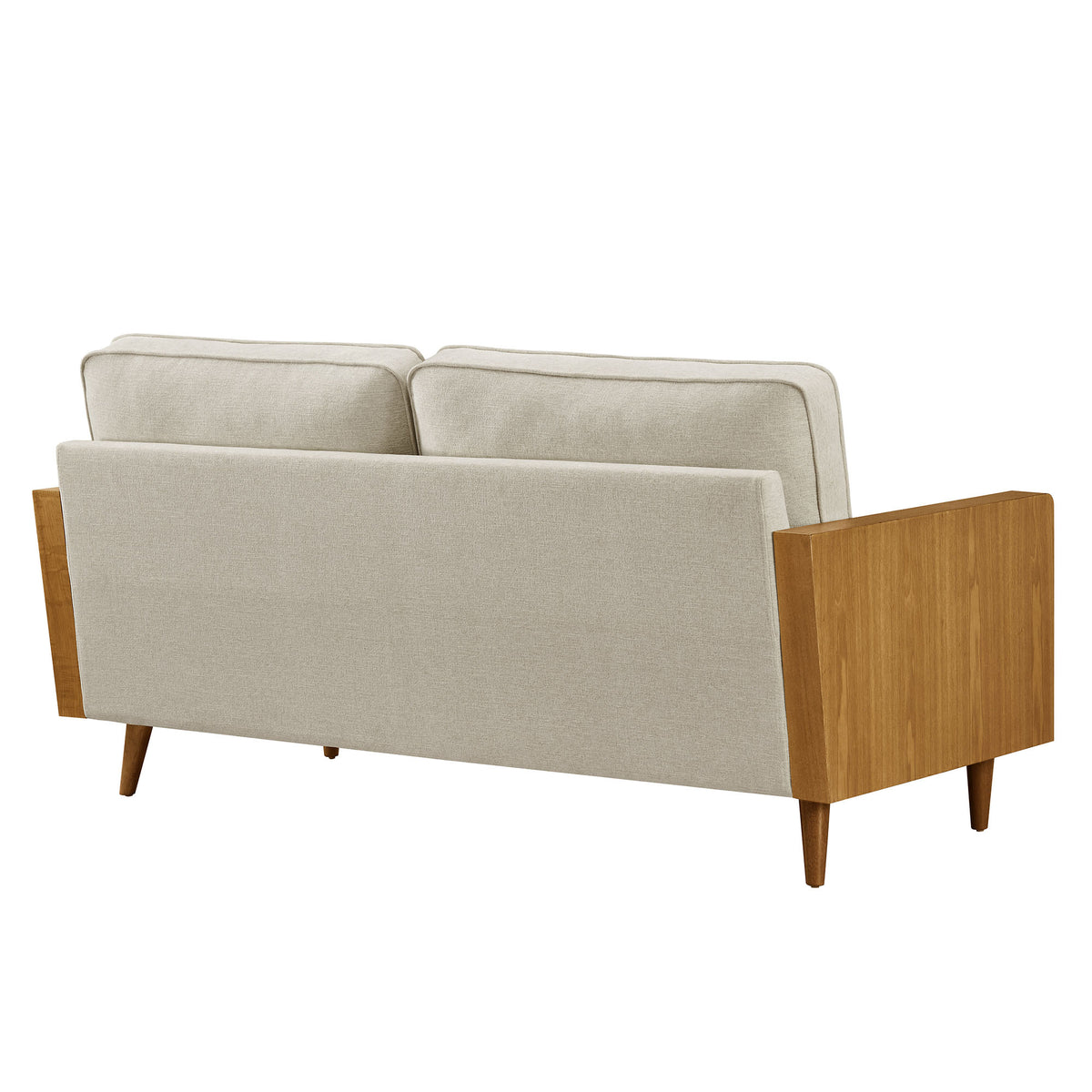 Kellan Heathered Fabric Upholstered Sofa - Walnut Heathered Weave Light Beige