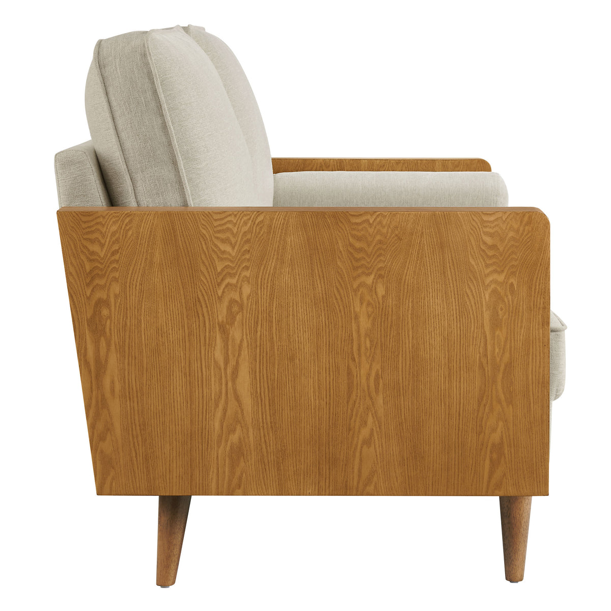 Kellan Heathered Weave Fabric Loveseat - Walnut Heathered Weave Light Beige