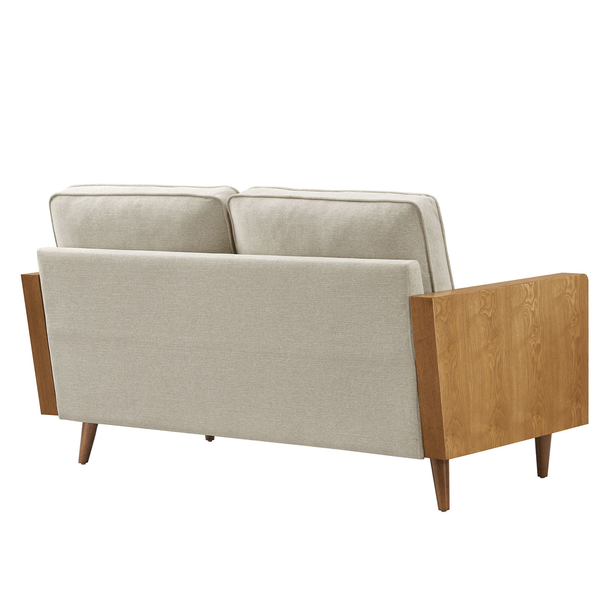 Kellan Heathered Weave Fabric Loveseat - Walnut Heathered Weave Light Beige
