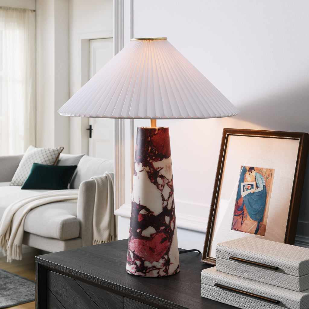 Nera Marble Table Lamp - Red