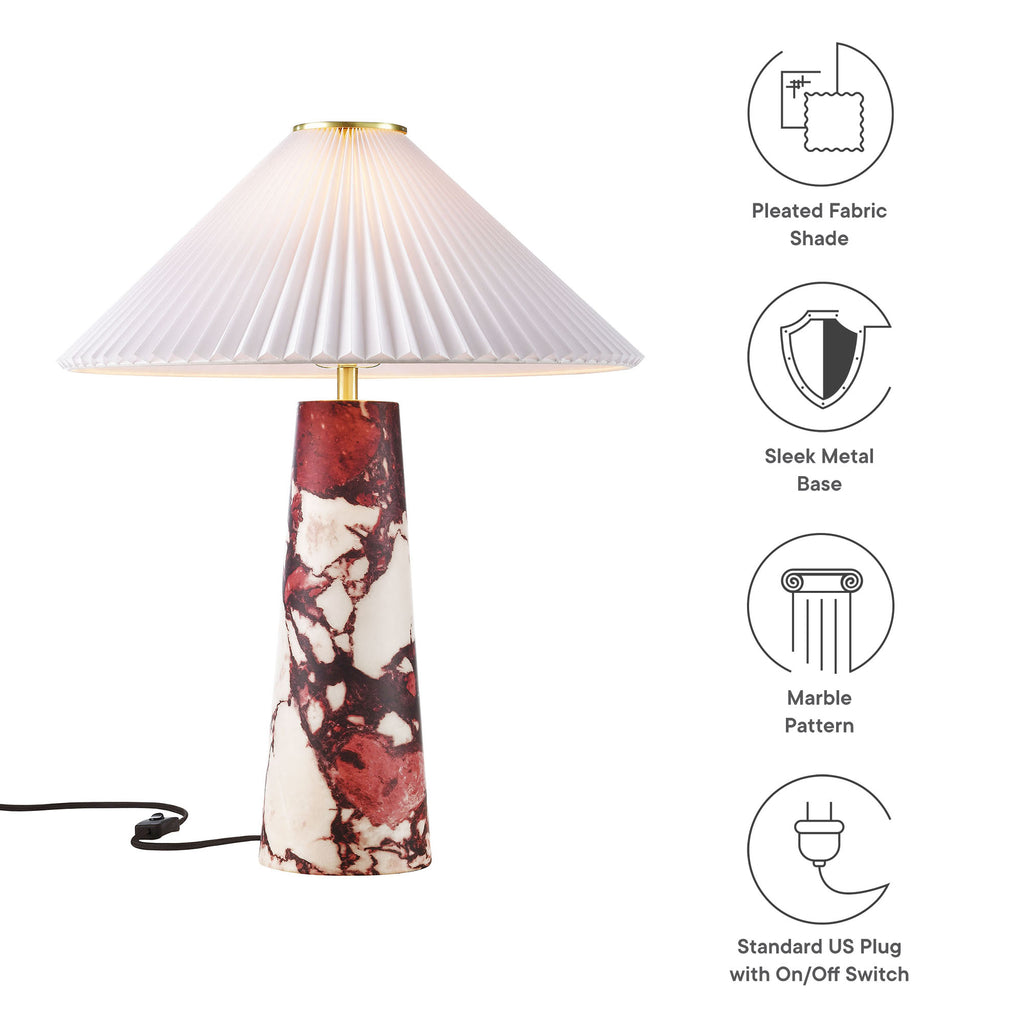 Nera Marble Table Lamp - Red