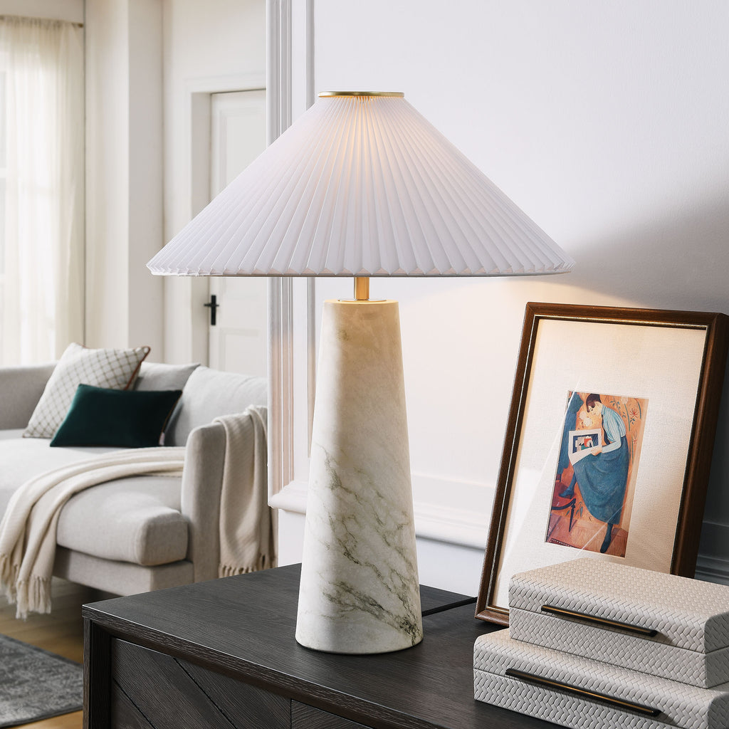 Nera Marble Table Lamp - White
