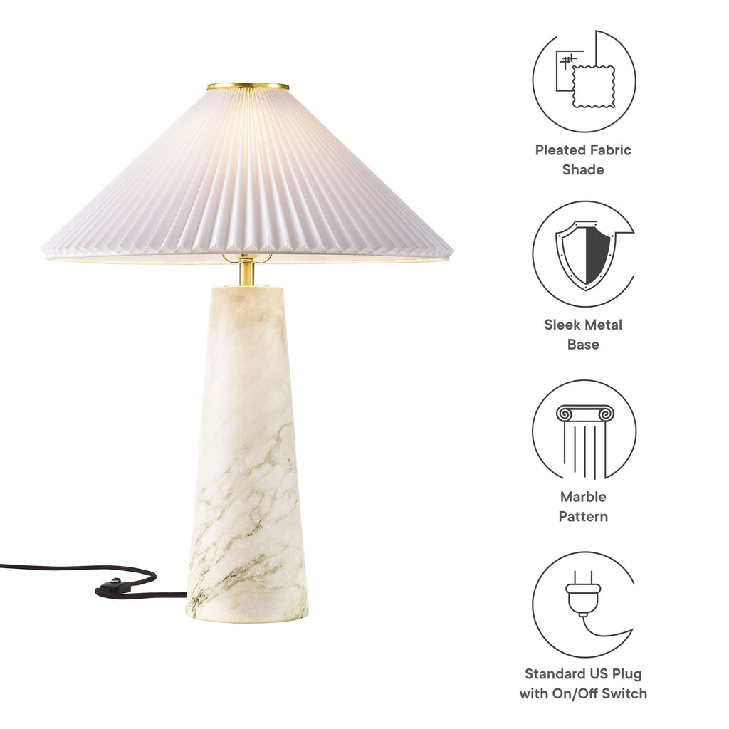 Nera Marble Table Lamp - White