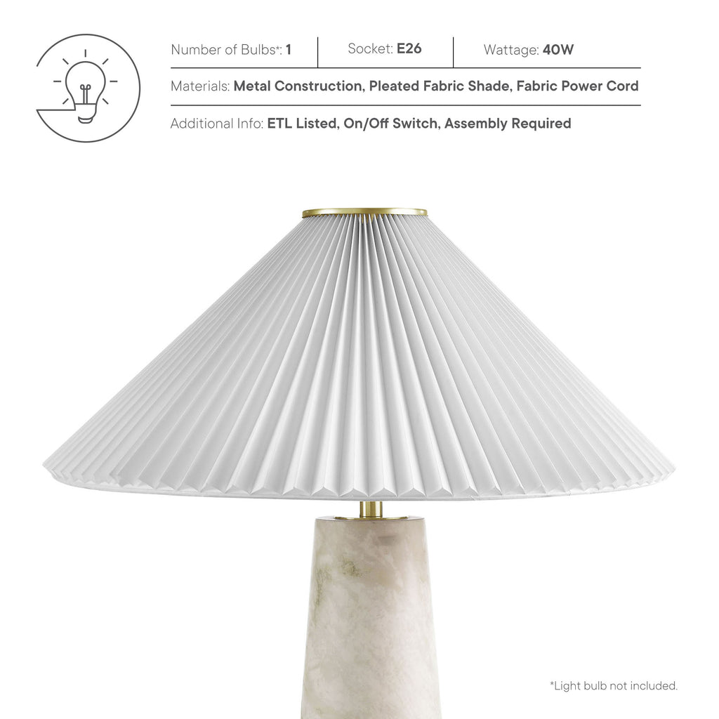 Nera Marble Table Lamp - White