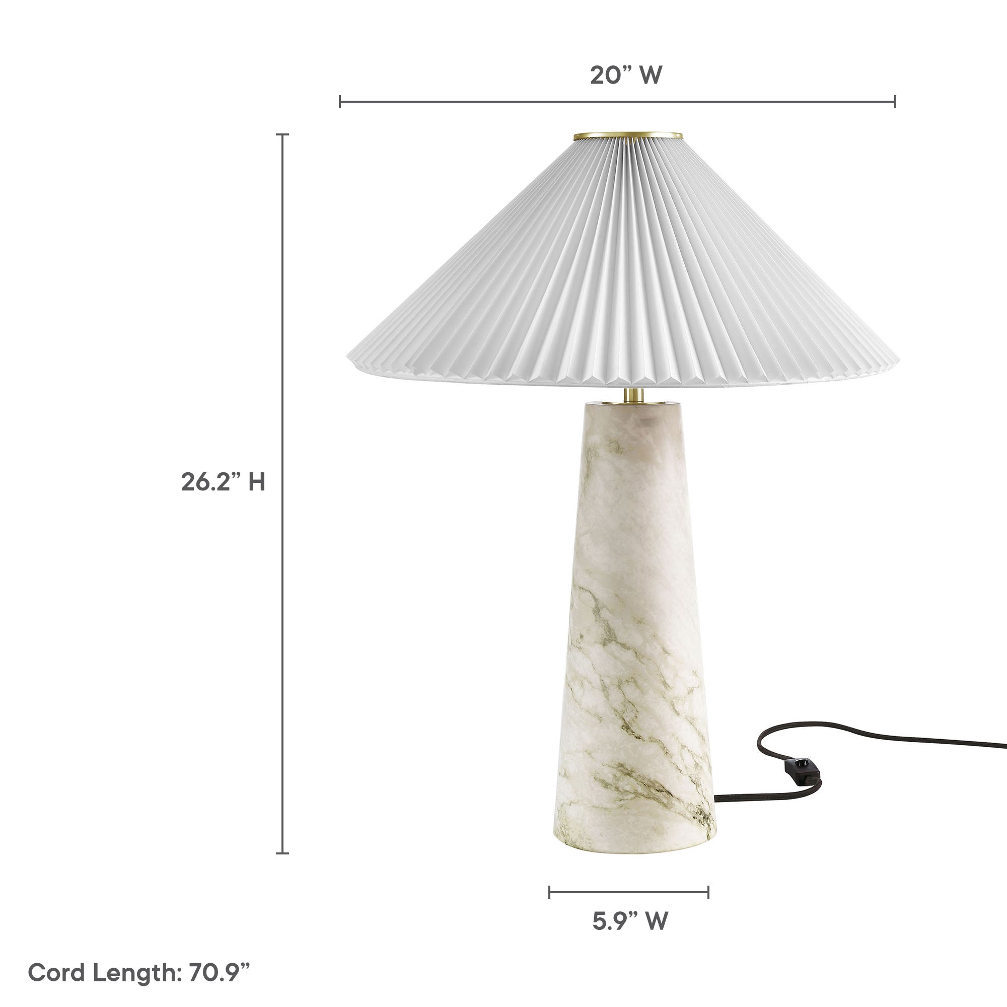 Nera Marble Table Lamp - White