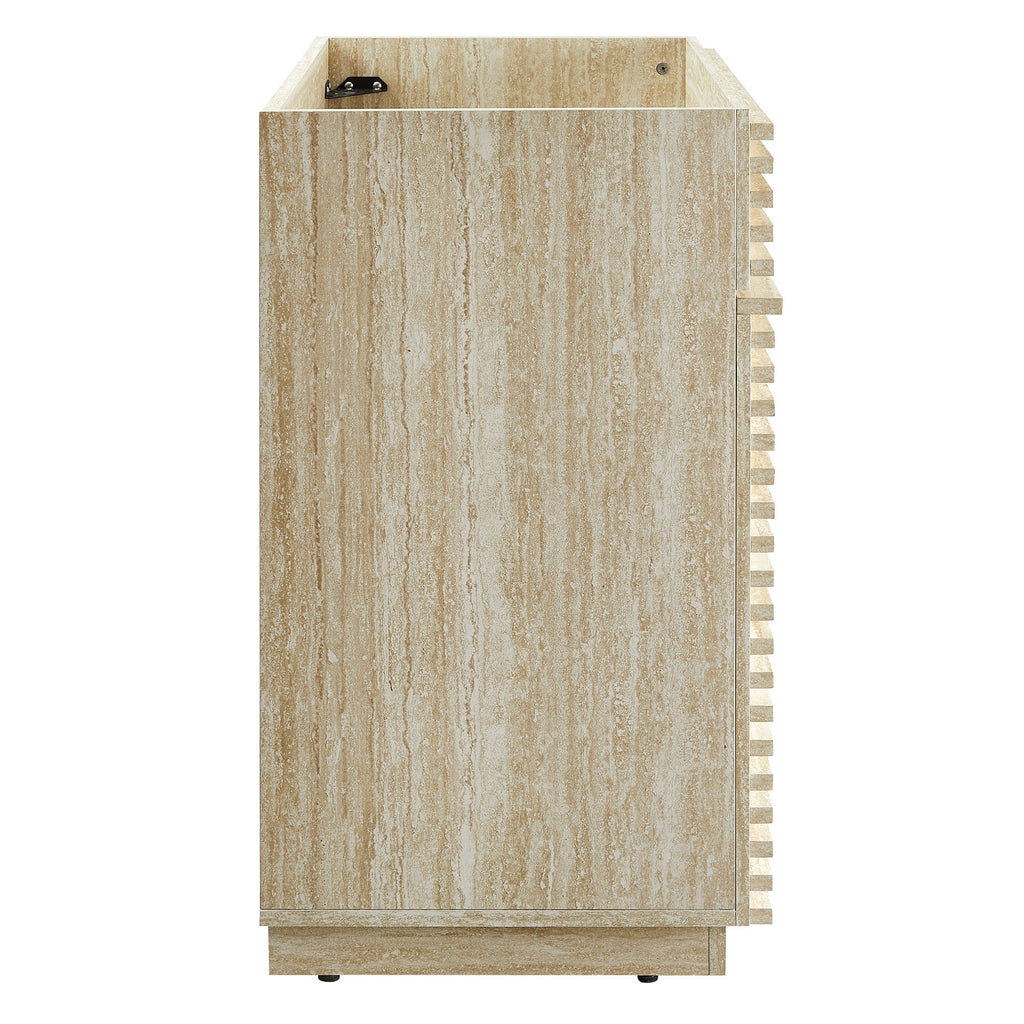 Render 30" Faux Travertine Bathroom Vanity Cabinet (Sink Not Included)