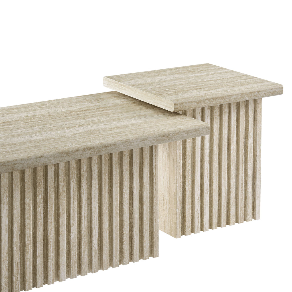 Render Nesting Coffee Tables Set of 2 - Travertine