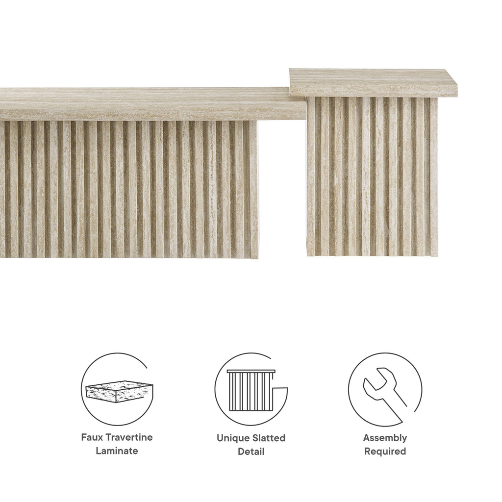 Render Nesting Coffee Tables Set of 2 - Travertine