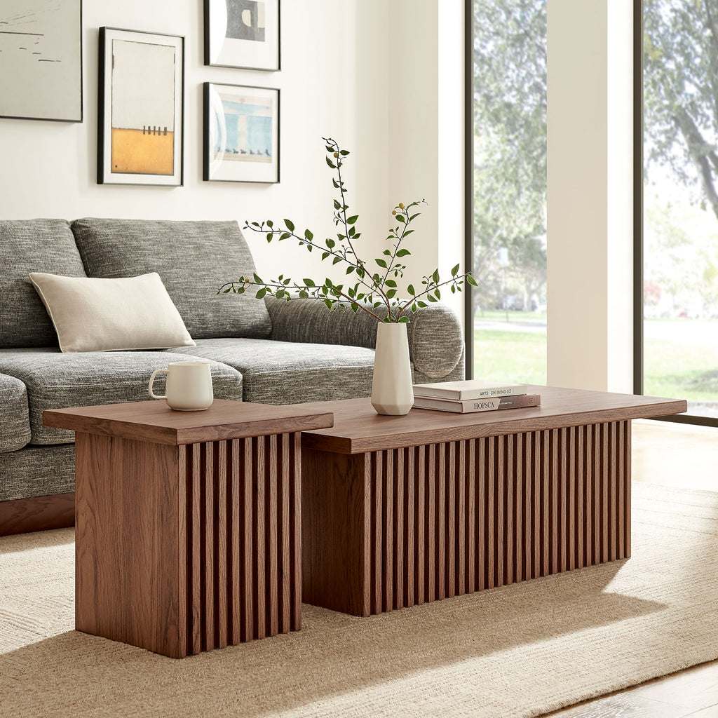 Render Nesting Coffee Tables Set of 2 - Walnut