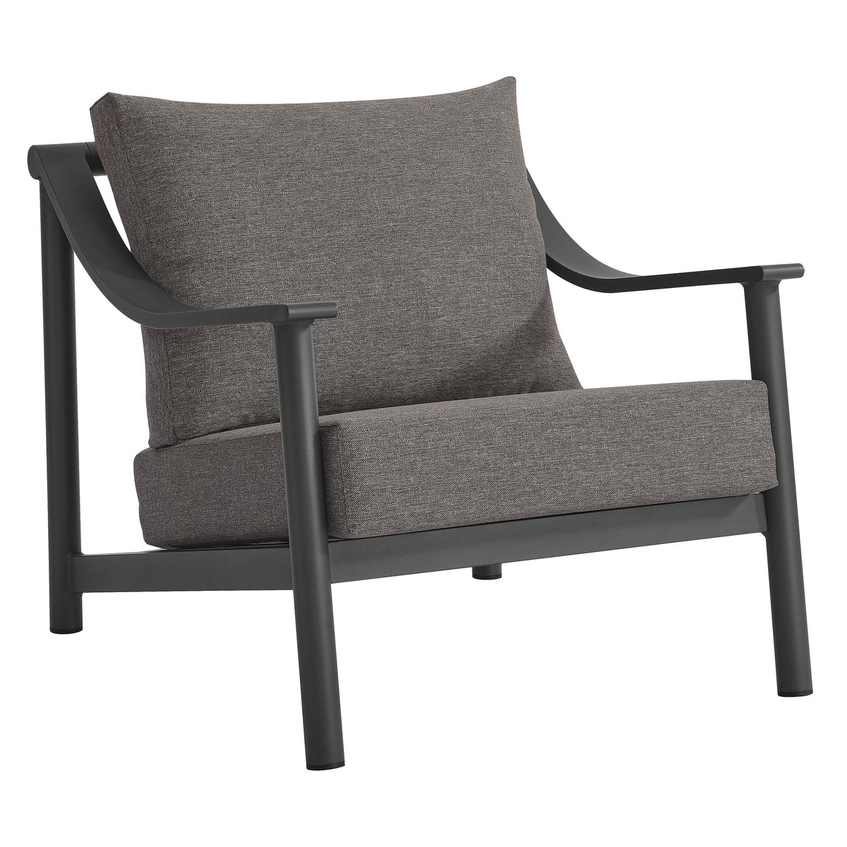 Terrace Outdoor Patio Aluminum Accent Armchair - Carbon Graphite
