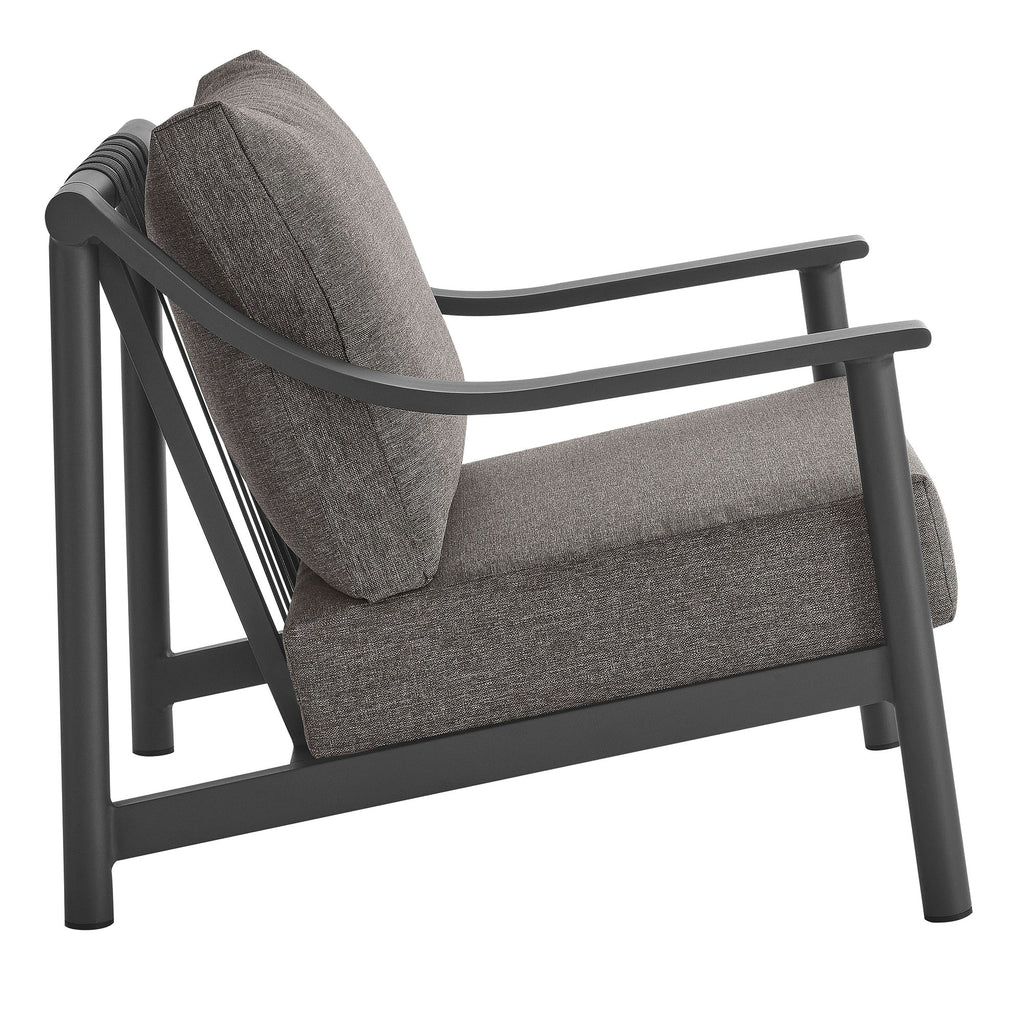 Terrace Outdoor Patio Aluminum Accent Armchair - Carbon Graphite