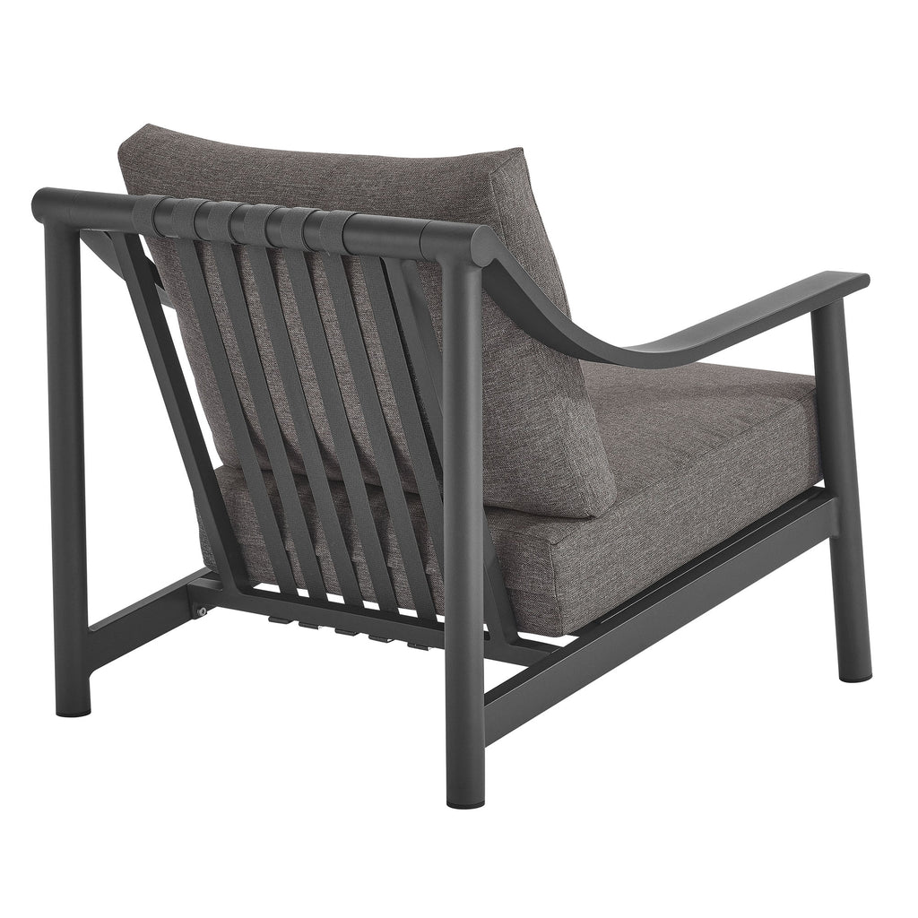 Terrace Outdoor Patio Aluminum Accent Armchair - Carbon Graphite