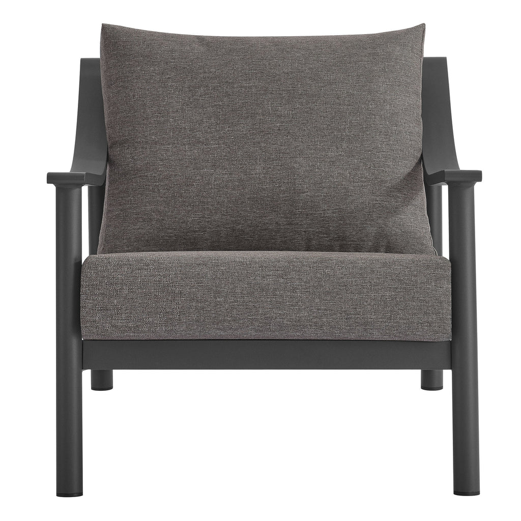 Terrace Outdoor Patio Aluminum Accent Armchair - Carbon Graphite