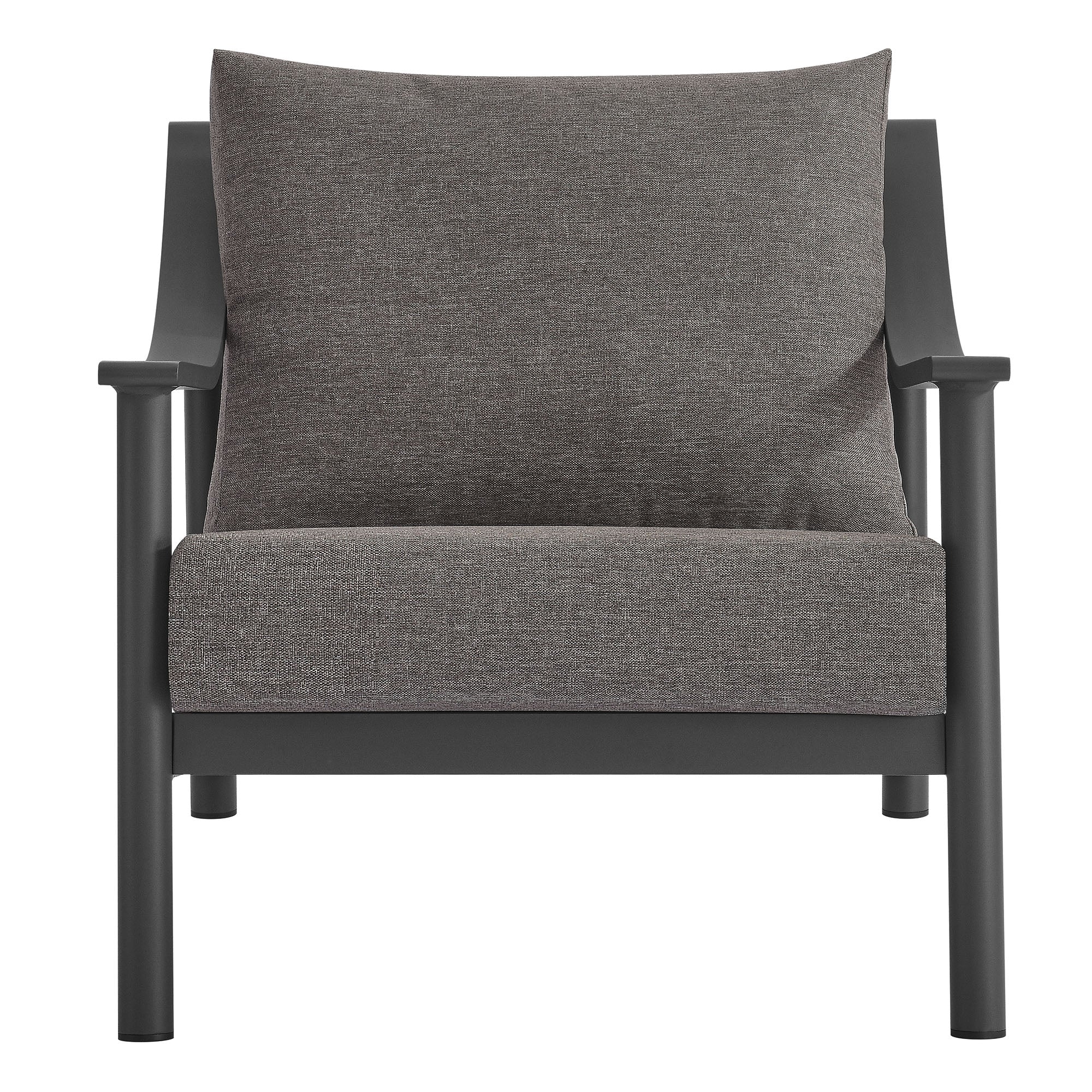 Terrace Outdoor Patio Aluminum Accent Armchair - Carbon Graphite