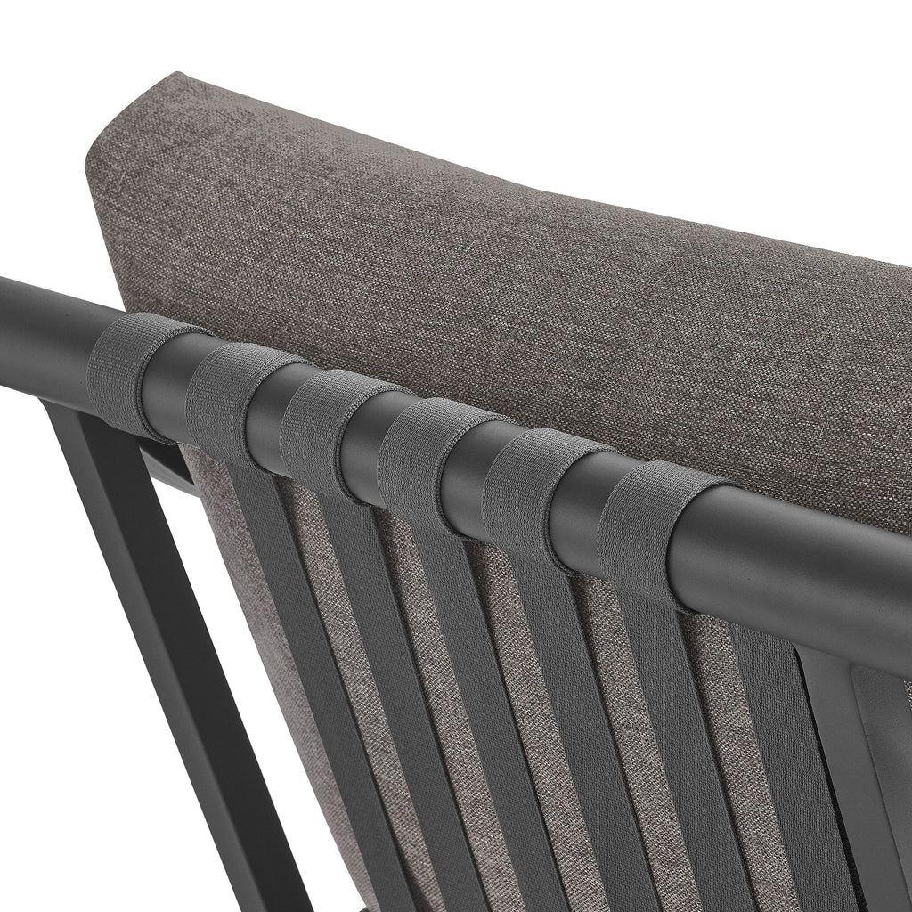 Terrace Outdoor Patio Aluminum Accent Armchair - Carbon Graphite