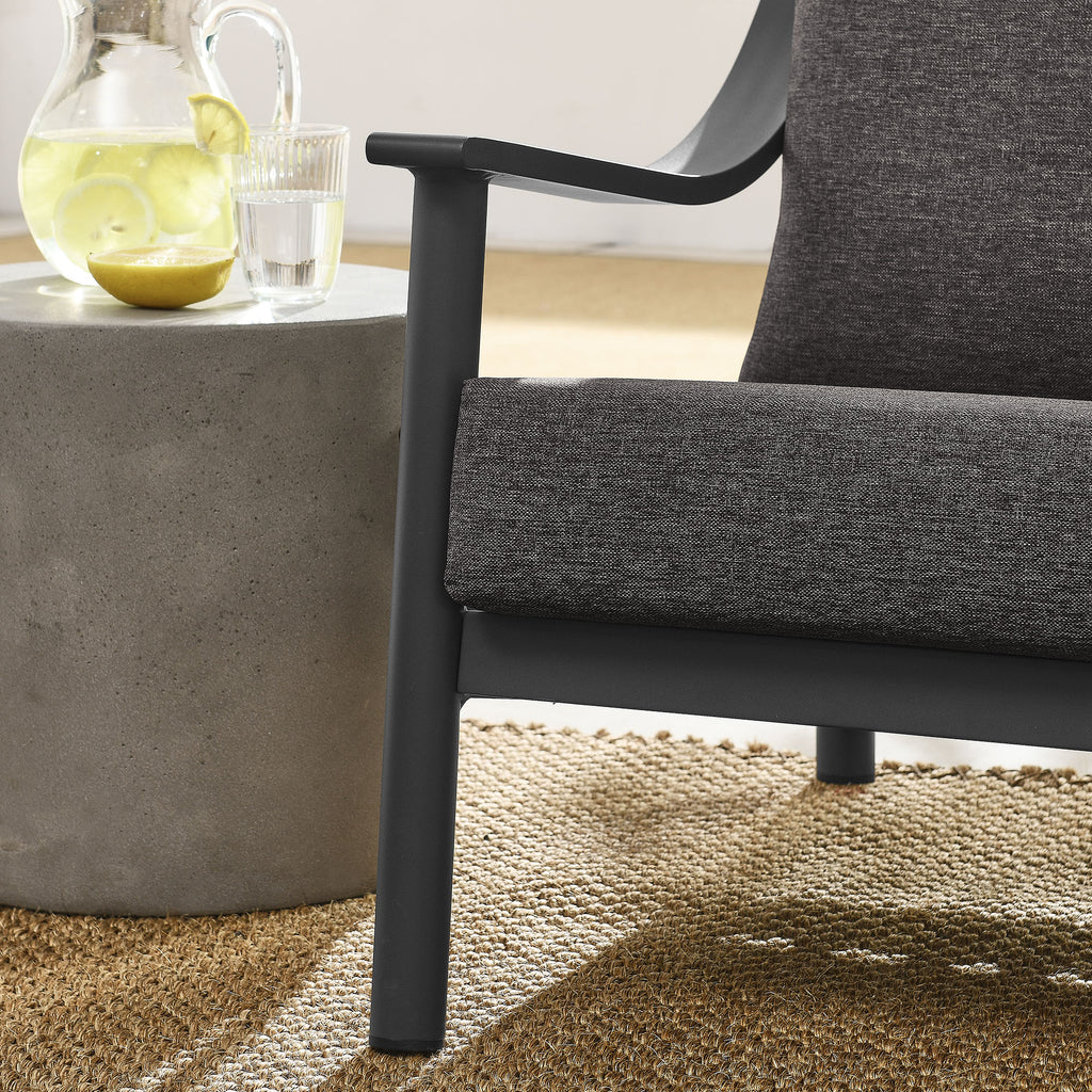 Terrace Outdoor Patio Aluminum Accent Armchair - Carbon Graphite