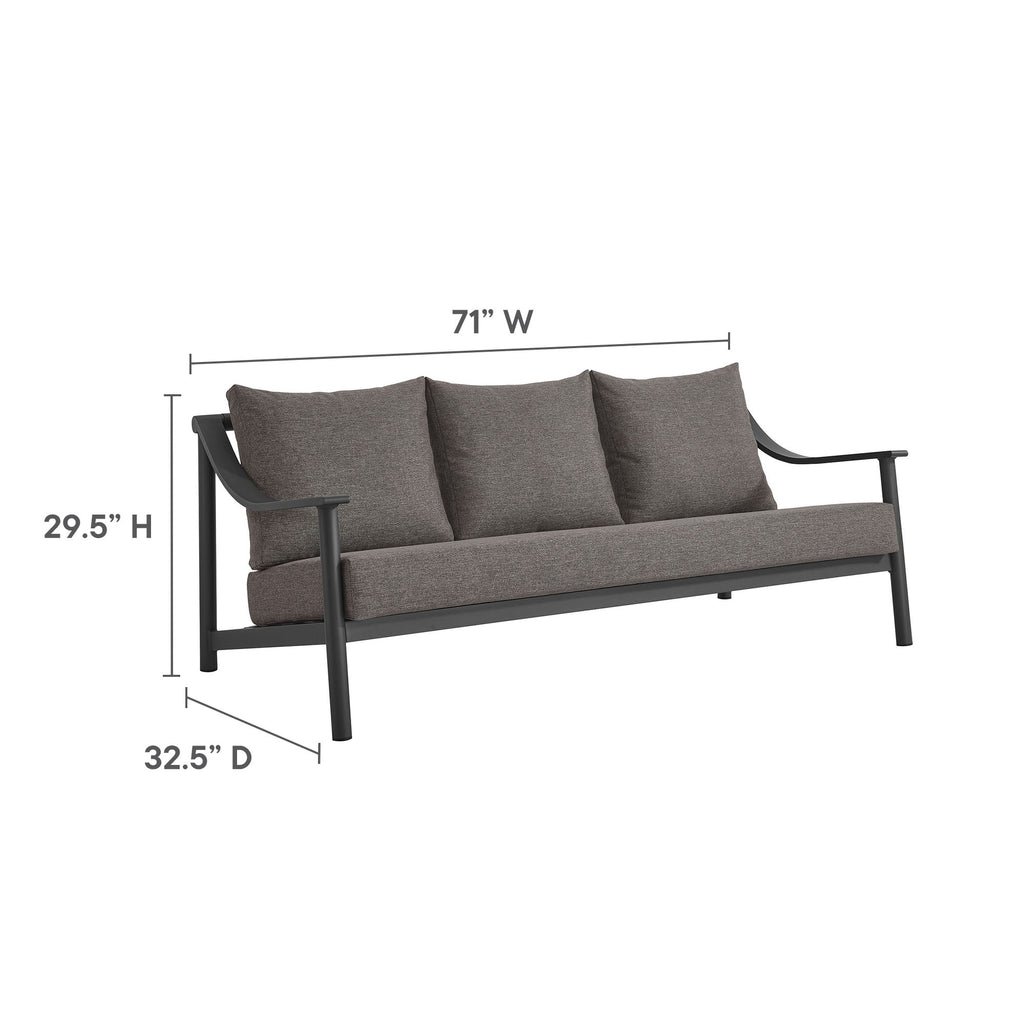 Terrace Outdoor Patio Aluminum Sofa - Carbon Graphite