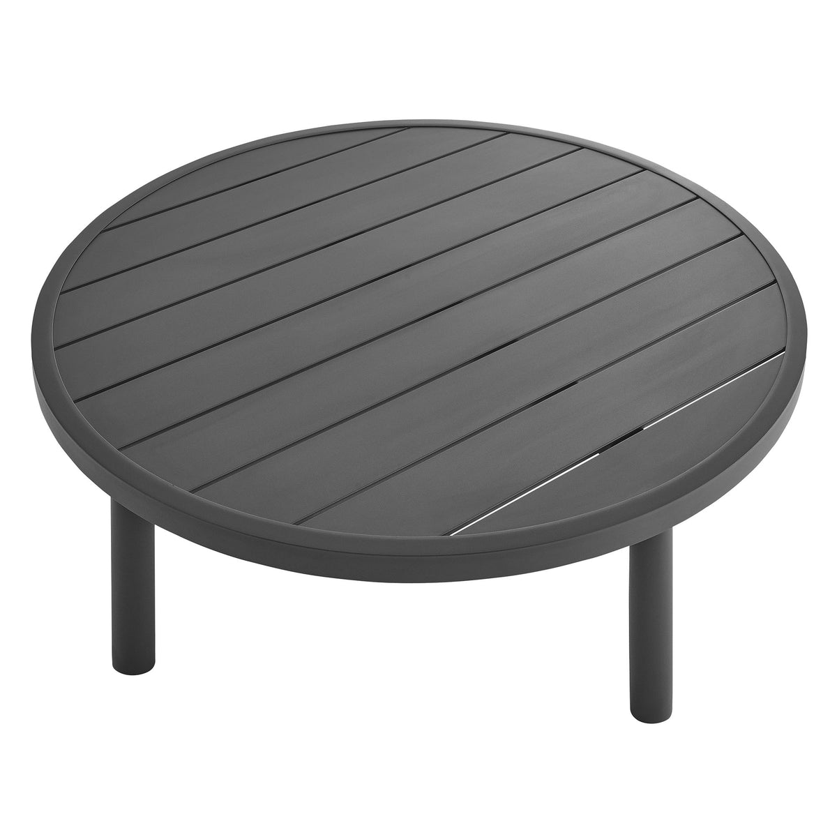 Terrace 35" Outdoor Patio Aluminum Round Coffee Table - Graphite