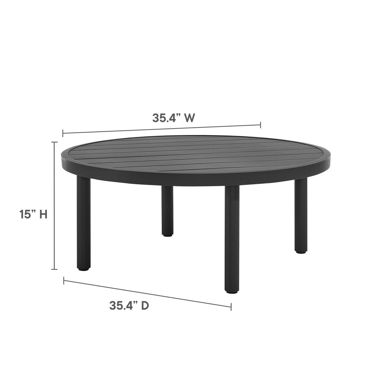 Terrace 4-Piece Outdoor Patio Aluminum Furniture Set - Carbon Graphite