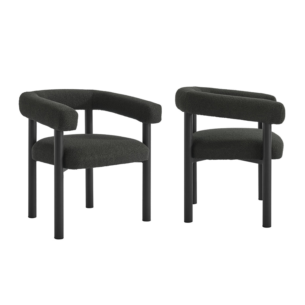 Nautica Outdoor Patio Aluminum Dining Armchairs Set of 2 - Charcoal Graphite