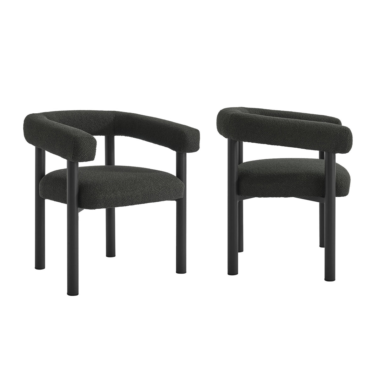 Nautica Outdoor Patio Aluminum Dining Armchairs Set of 2 - Charcoal Graphite