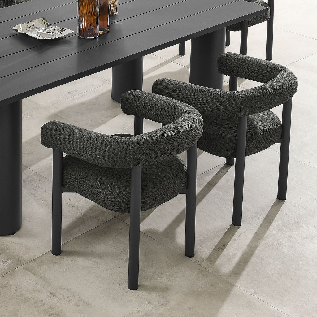 Nautica Outdoor Patio Aluminum Dining Armchairs Set of 2 - Charcoal Graphite
