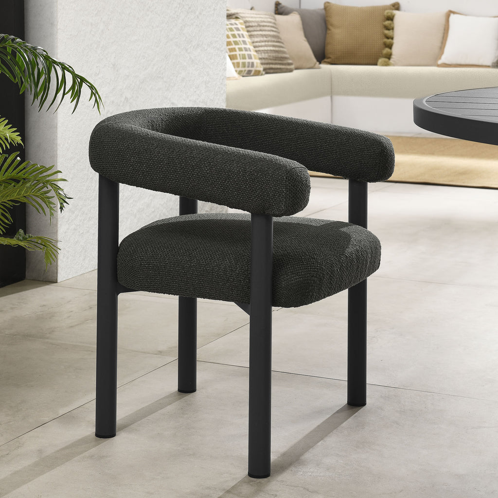 Nautica Outdoor Patio Aluminum Dining Armchairs Set of 2 - Charcoal Graphite